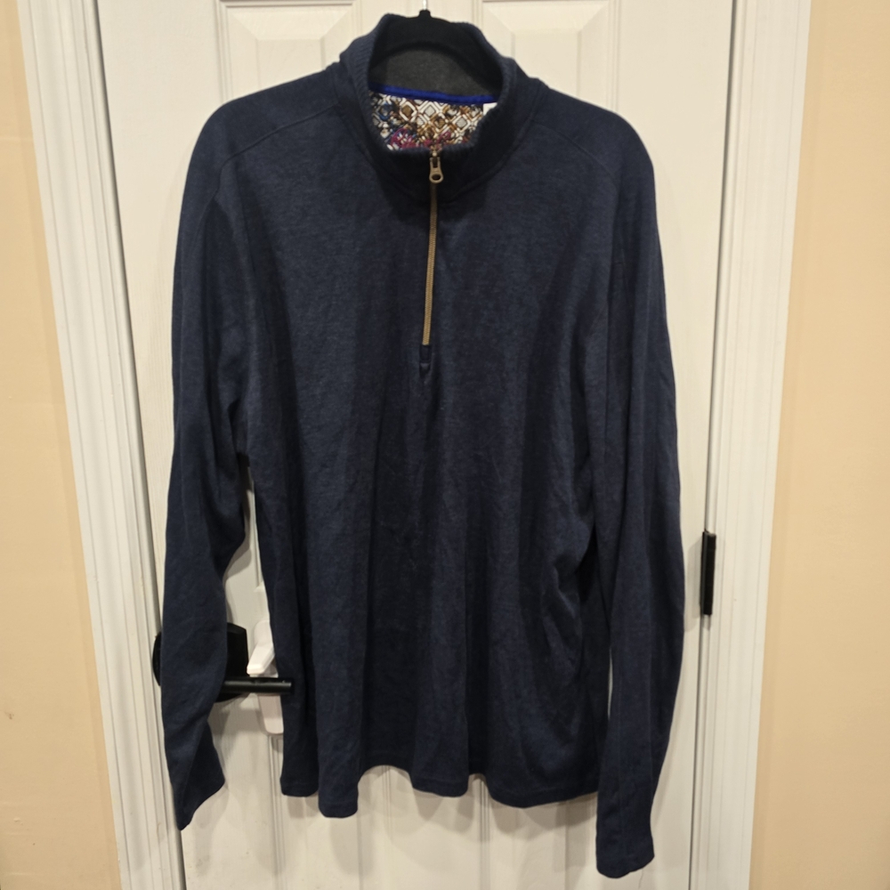 Robert Graham Dark Blue Zip-Up Sweater